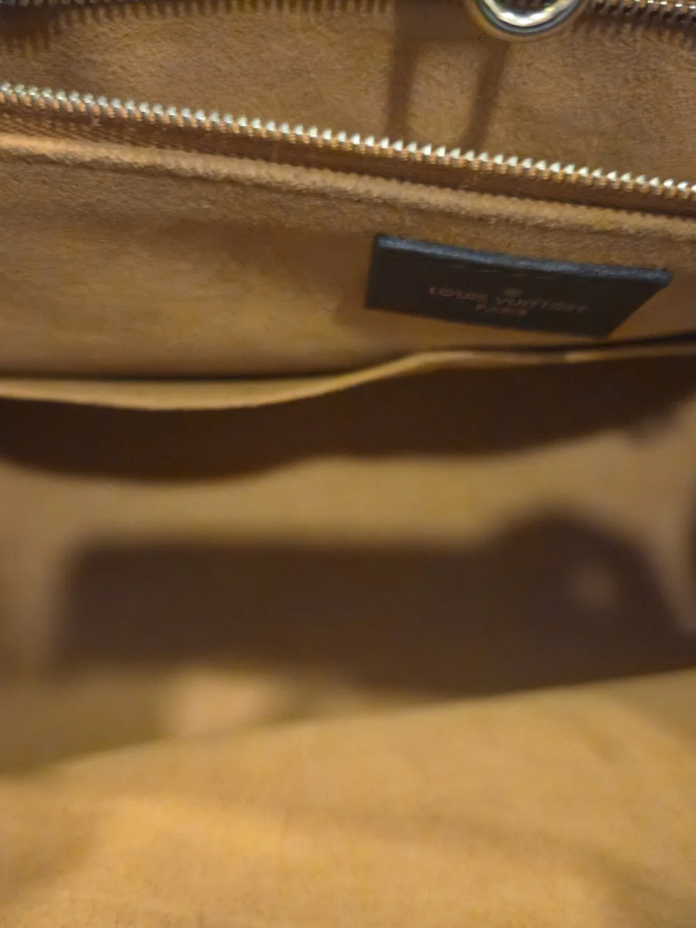 Louis Vuitton Black ONTHEGO MM Tote Brown Suede Interior